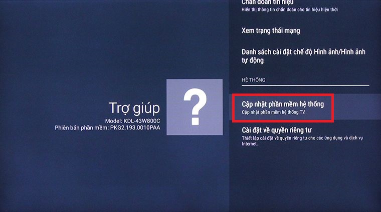 Kiểm tra cập nhật phần mềm hệ thống.